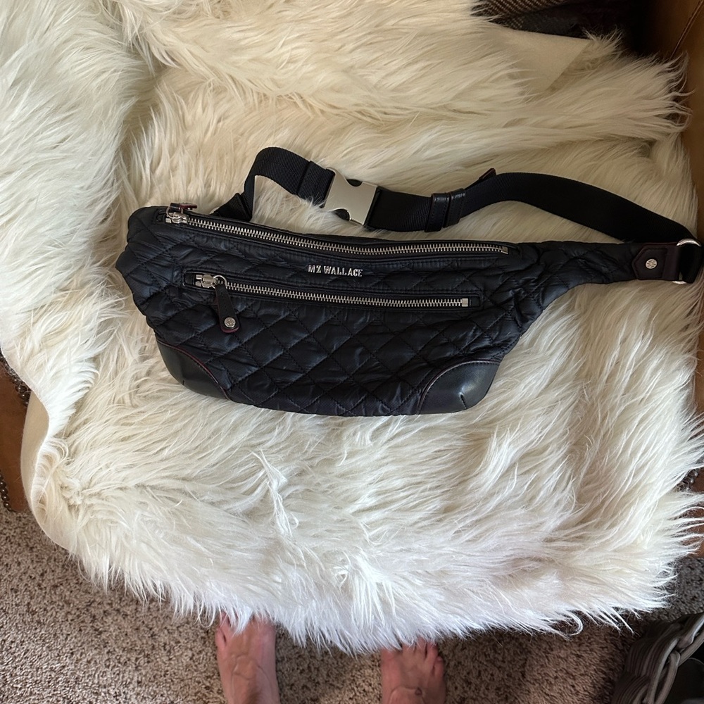 MZ Wallace Quilted Black Belt Bag